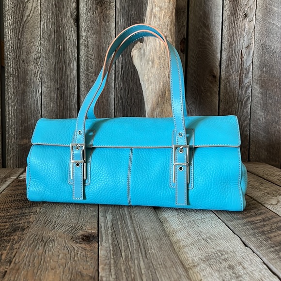 Kenneth Cole Turquoise Leather Handbag - Picture 4 of 12